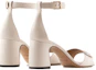Shop (Women) Emporio Armani EA Leather 'Milk White Buckle Block Heel' X3P817XF271100395