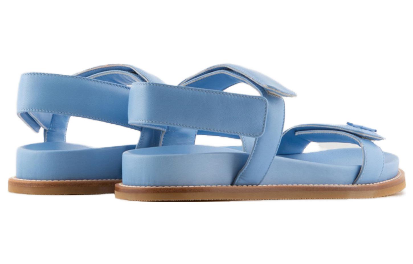 (W) Emporio Armani EA Leather Nylon Buckle Round Toe Slide 'Sky Blue' 圖 4