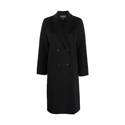 (Women) Emporio Armani FW21 Black Oversized Double-Breasted Blazer Coat 8N2L02-2NWEZ-0999