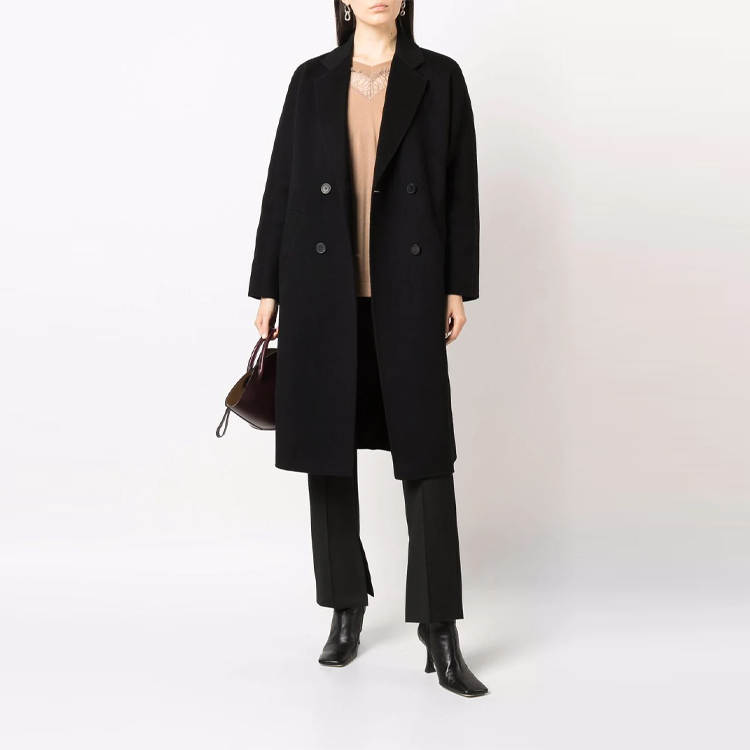 Lookbook (W) Emporio Armani FW21 黑色寬鬆雙排扣西裝外套大衣 8N2L02-2NWEZ-0999