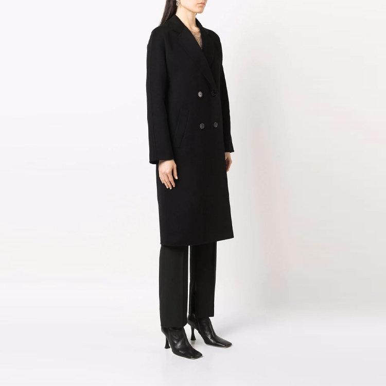 Purchase (W) Emporio Armani FW21 黑色寬鬆雙排扣西裝外套大衣 8N2L02-2NWEZ-0999