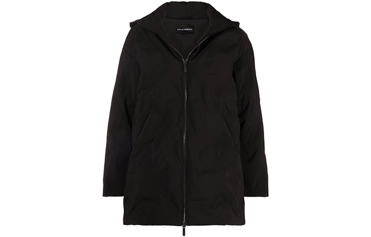 Order (W) 엠포리오 아르마니 FW21 블랙 지퍼 후드 코튼 자켓. 6K2B94-1NZQZ-0999