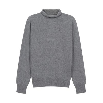 (Women) Emporio Armani FW21 Cashmere Turtleneck Knit Sweater Gray. 8N2MW2-2MA1Z-0657