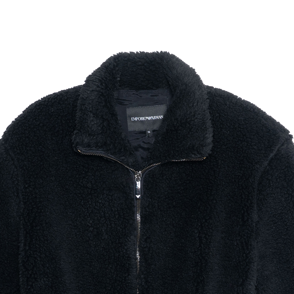 Cheap (W) エンポリオアルマーニ FW21 フェイクファー アビエータージャケット ブラック 6K2B95-2N9LZ-0999