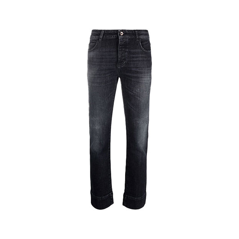 (Women) Emporio Armani FW21 Mid-Rise Straight Jeans Smoke Black 6K2J45-2DJ0Z-0005