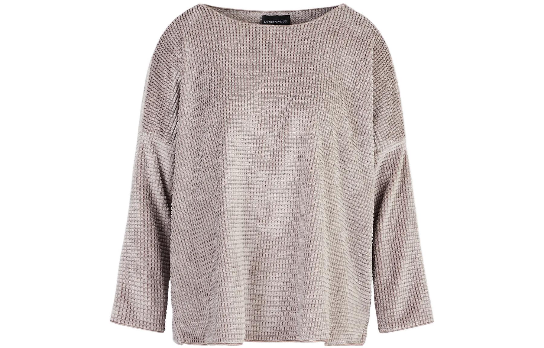 Order (Women) EMPORIO ARMANI FW22  Beige Solid Casual Round-Neck Long Sleeve Sweater. 6L2M8G2-JUCZ1-0131