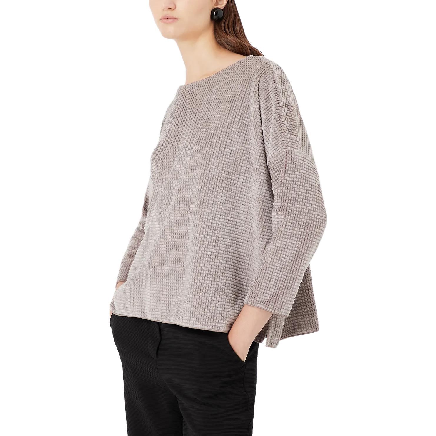 Purchase (Women) EMPORIO ARMANI FW22  Beige Solid Casual Round-Neck Long Sleeve Sweater. 6L2M8G2-JUCZ1-0131