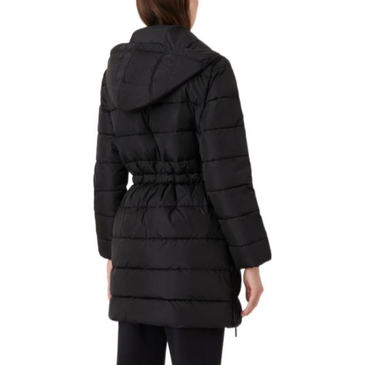Shop (W) Emporio Armani FW22 Chaqueta Negra Casual Acolchada con Cintura Entallada 6L2L73-2NGAZ-0999