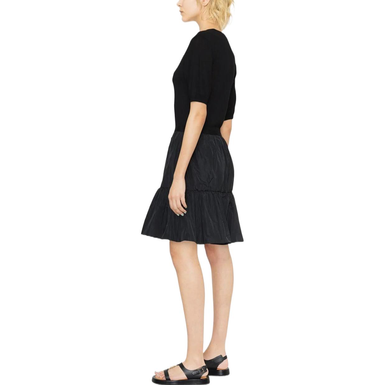 Purchase (W) Vestido Negro de Algodón en Capas EMPORIO ARMANI FW22 Manga Corta. 6L2AYC-2MB4Z-0999