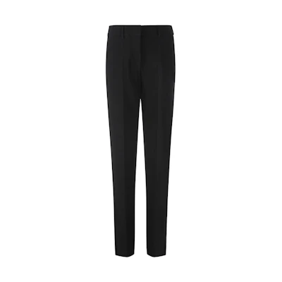 (Women) Emporio Armani FW22 Black Pleated Straight-Leg Casual Pants 0NP08T-02013-999