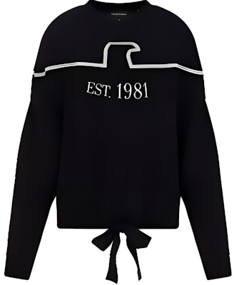 (Women) EMPORIO ARMANI FW22 Black Pullover Sweater with Embroidered Logo. 3K2MT2-2M03Z-0999 Buy (Women) EMPORIO ARMANI FW22 Black Pullover Sweater with Embroidered Logo. 3K2MT2-2M03Z-0999