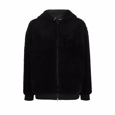 (Women) EMPORIO ARMANI FW22 Black Solid Color Zip-Up Hoodie Jacket 6L2B6F-2JZQZ-0999