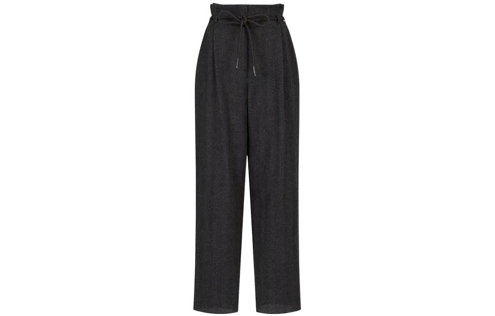 (Women) EMPORIO ARMANI FW22  High-Waisted Loose Wide-Leg Pants Dark Grey. H3NP41-C2124-1631 圖 2