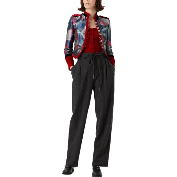 (Women) EMPORIO ARMANI FW22  High-Waisted Loose Wide-Leg Pants Dark Grey. H3NP41-C2124-1631 圖 3