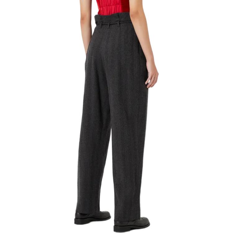 (Women) EMPORIO ARMANI FW22  High-Waisted Loose Wide-Leg Pants Dark Grey. H3NP41-C2124-1631 圖 4