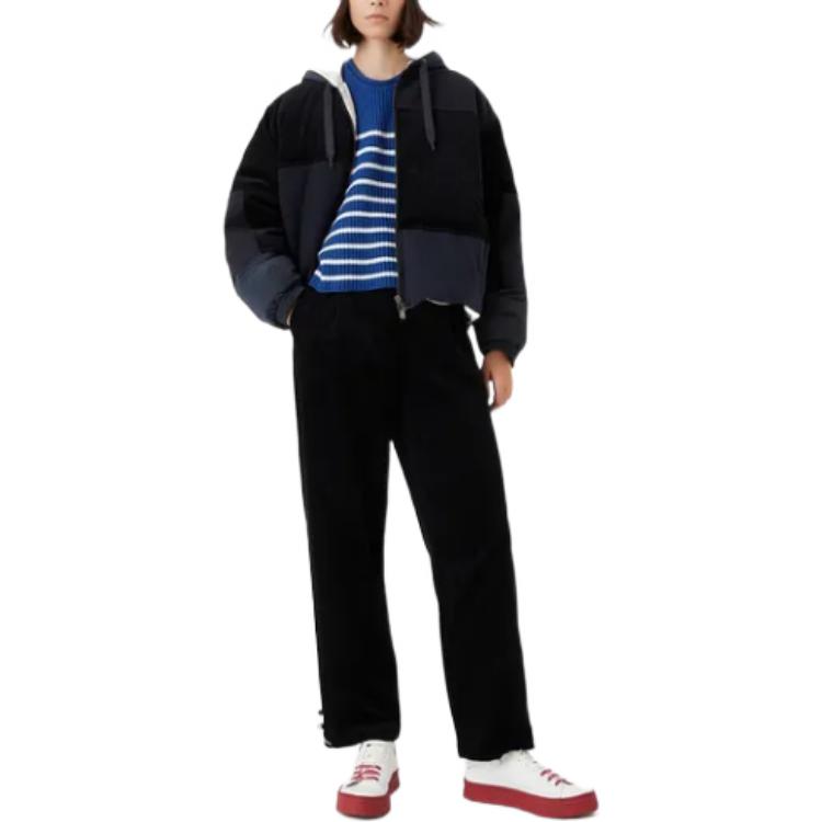 Lookbook (Women) EMPORIO ARMANI FW22  Knit Crewneck Sweater Contrast Stripes Blue 6L2MXZ2-M82Z1-F133