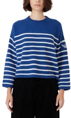 (Women) EMPORIO ARMANI FW22 Knit Crewneck Sweater Contrast Stripes Blue 6L2MXZ2-M82Z1-F133 Shop (Women) EMPORIO ARMANI FW22 Knit Crewneck Sweater Contrast Stripes Blue 6L2MXZ2-M82Z1-F133