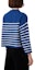 Purchase (Women) EMPORIO ARMANI FW22 Knit Crewneck Sweater Contrast Stripes Blue 6L2MXZ2-M82Z1-F133