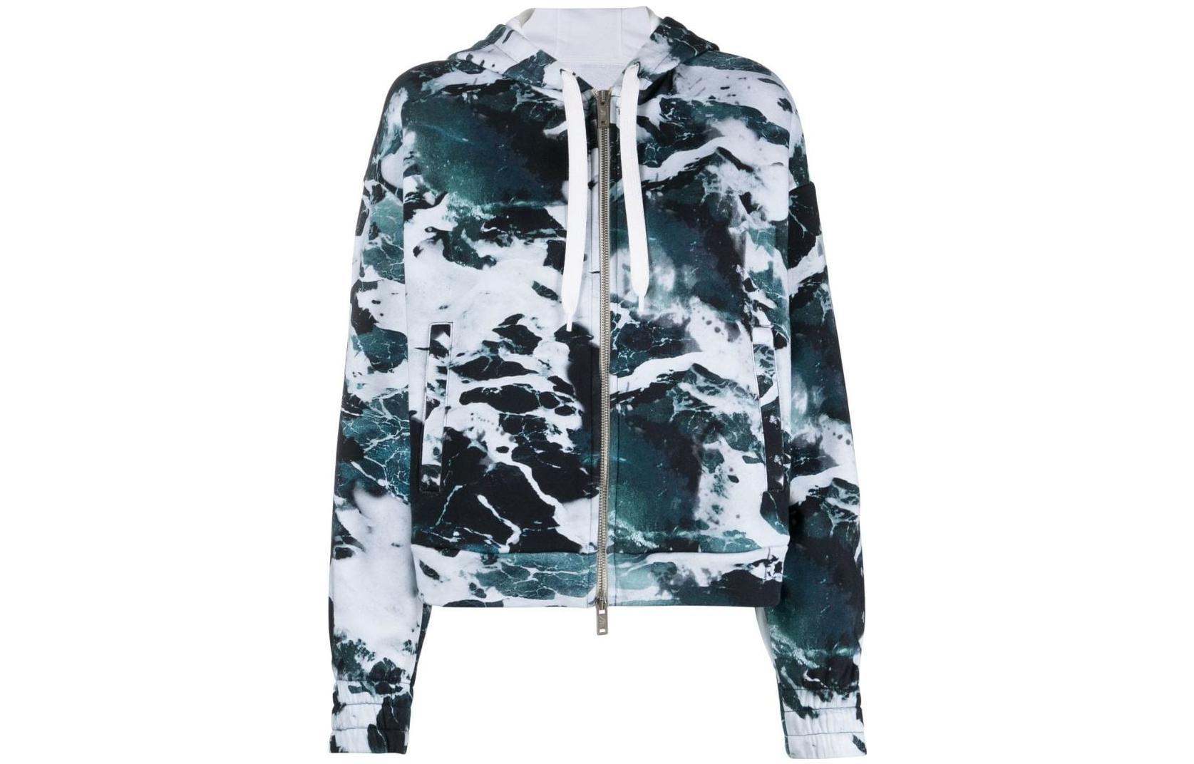 Order (Women) Emporio Armani FW22  Printed Hooded Jacket Blue 6L2M9C1-J88Z-F934