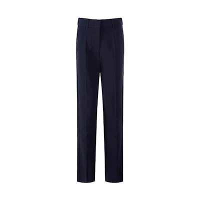 (Women) EMPORIO ARMANI FW22 Solid Color Straight-Cut Casual Pants. 0NP08T-02013-0926