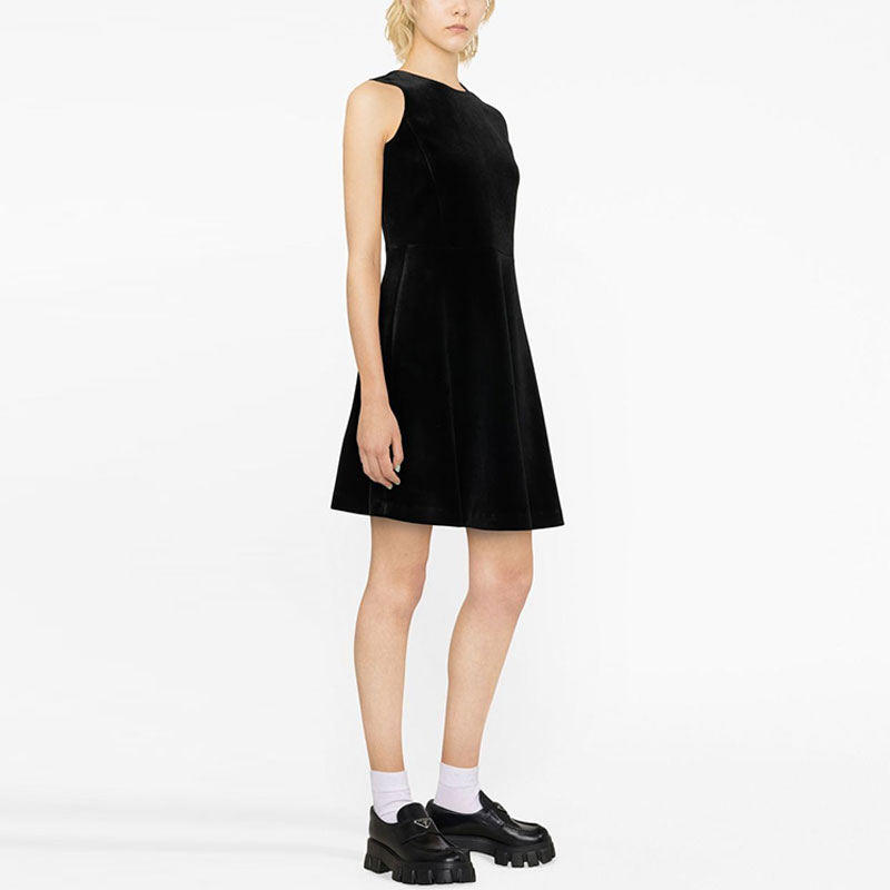 Purchase (W) Vestido Negro Sin Mangas Efecto Terciopelo EMPORIO ARMANI FW22 6L2A6F-2JWPZ-0999