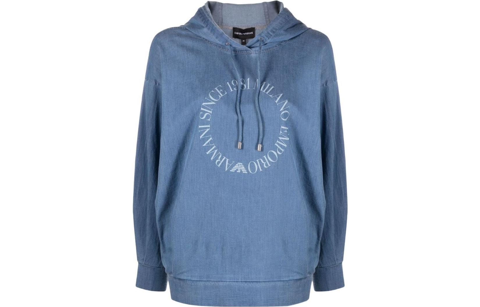 Order (W) エンポリオアルマーニ FW22 サークルロゴ フーディー ブルー 3L2K78-2DR1Z-0941