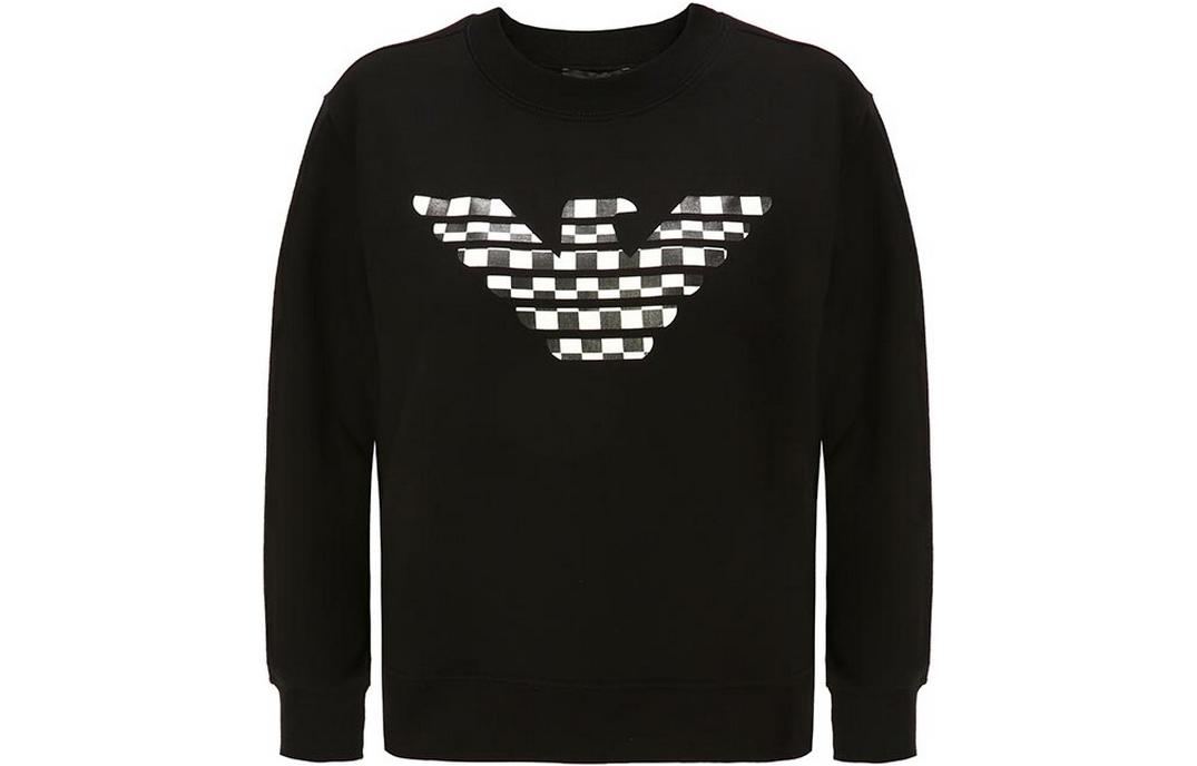 (Women) Emporio Armani FW22 Logo Print Pullover Sweatshirt - Black 6H2M8Z-2J49Z-0999