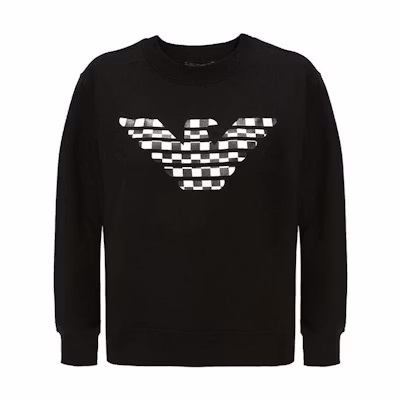 (Women) Emporio Armani FW22 Logo Print Pullover Sweatshirt - Black 6H2M8Z-2J49Z-0999