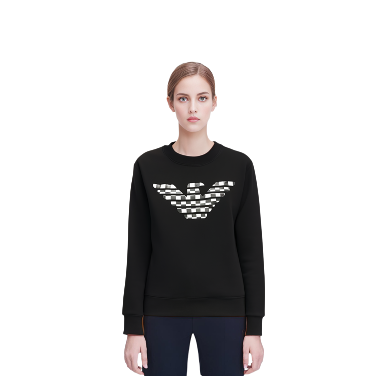 Lookbook (W) Emporio Armani FW22 Logo Print Pullover Sweatshirt - Hitam Pullover 6H2M8Z-2J49Z-0999