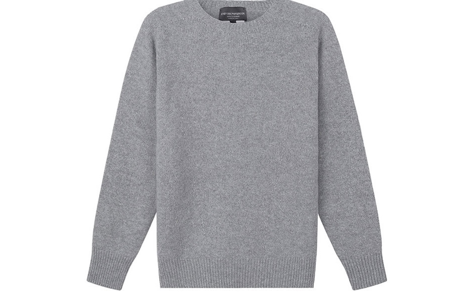 (Women) EMPORIO ARMANI FW23  Grey Crewneck Loose Fit Cashmere Sweater. 8N2MW3-2MA1Z-0657