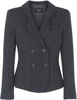 (Women) Emporio Armani FW23 Herringbone Double-Breasted Blazer Dark Gray. H4NG21-E2113-016 (Women) Emporio Armani FW23 Herringbone Double-Breasted Blazer Dark Gray. H4NG21-E2113-016