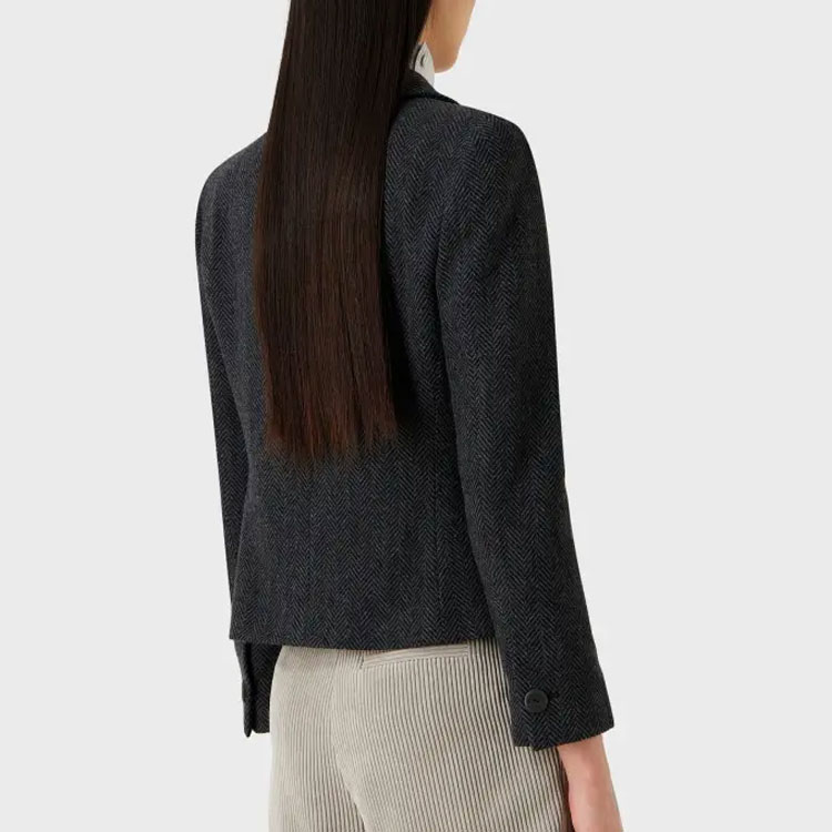 Purchase (W) Emporio Armani 2023秋冬人字纹双排扣西装外套深灰色 H4NG21-E2113-016