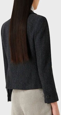 (W) Emporio Armani 2023秋冬人字纹双排扣西装外套深灰色 H4NG21-E2113-016 Purchase (W) Emporio Armani 2023秋冬人字纹双排扣西装外套深灰色 H4NG21-E2113-016