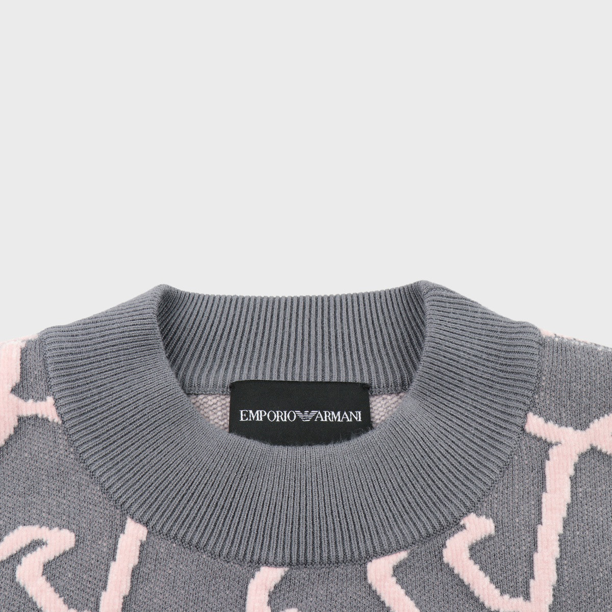 (Women) EMPORIO ARMANI FW23  Logo Crewneck Knit Sweater Grey Pink 6R2MTB-2M20Z-F608 圖 7