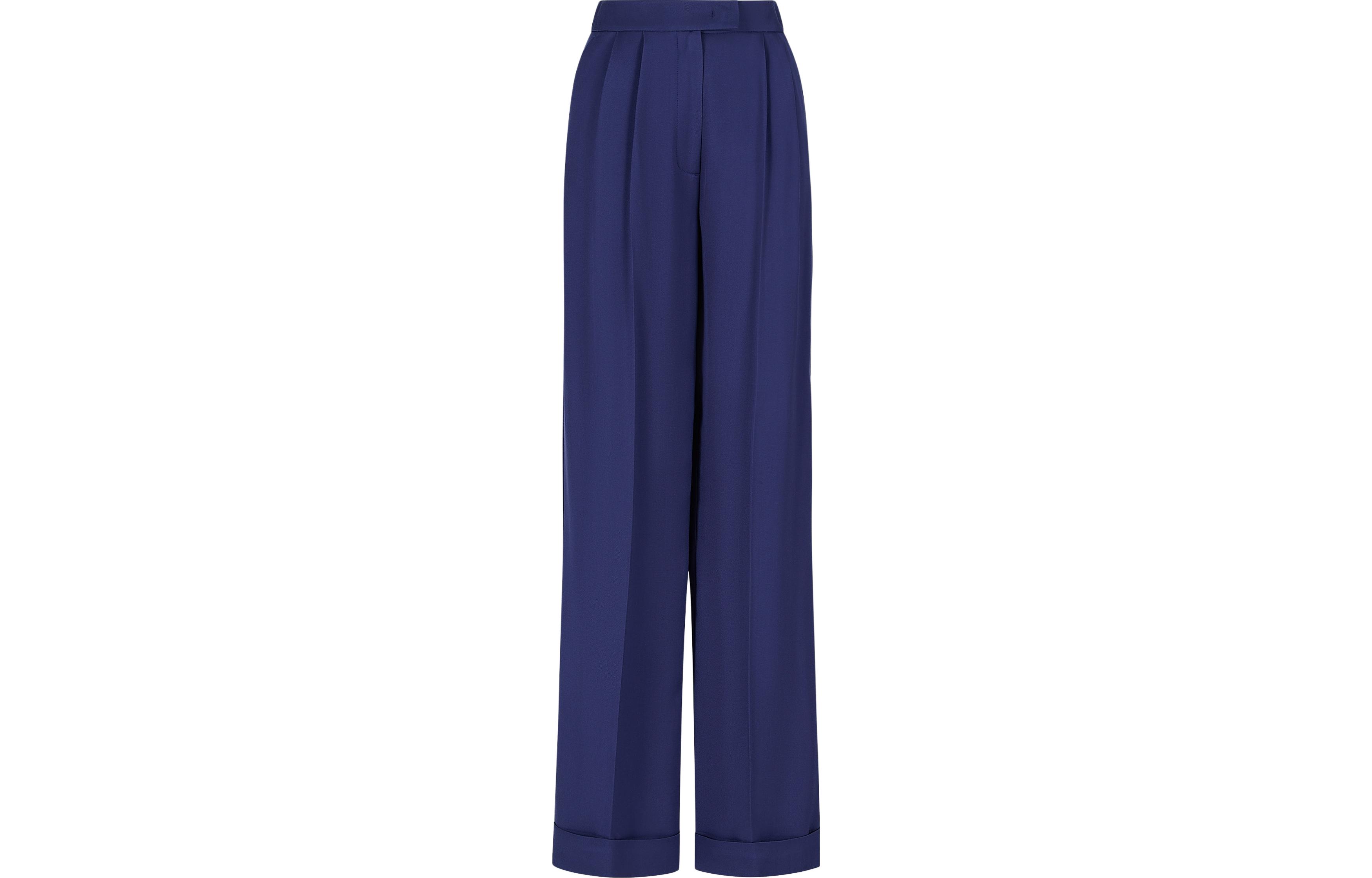 Order (W) EMPORIO ARMANI FW23 藍紫色百褶寬褲休閒長褲 6R2P69-2NS9Z-0904