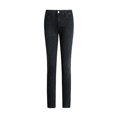 (Women) Emporio Armani FW23 Slim Fit Mid-Rise Straight Jeans Black. 8N2J28-2DI7Z-0005