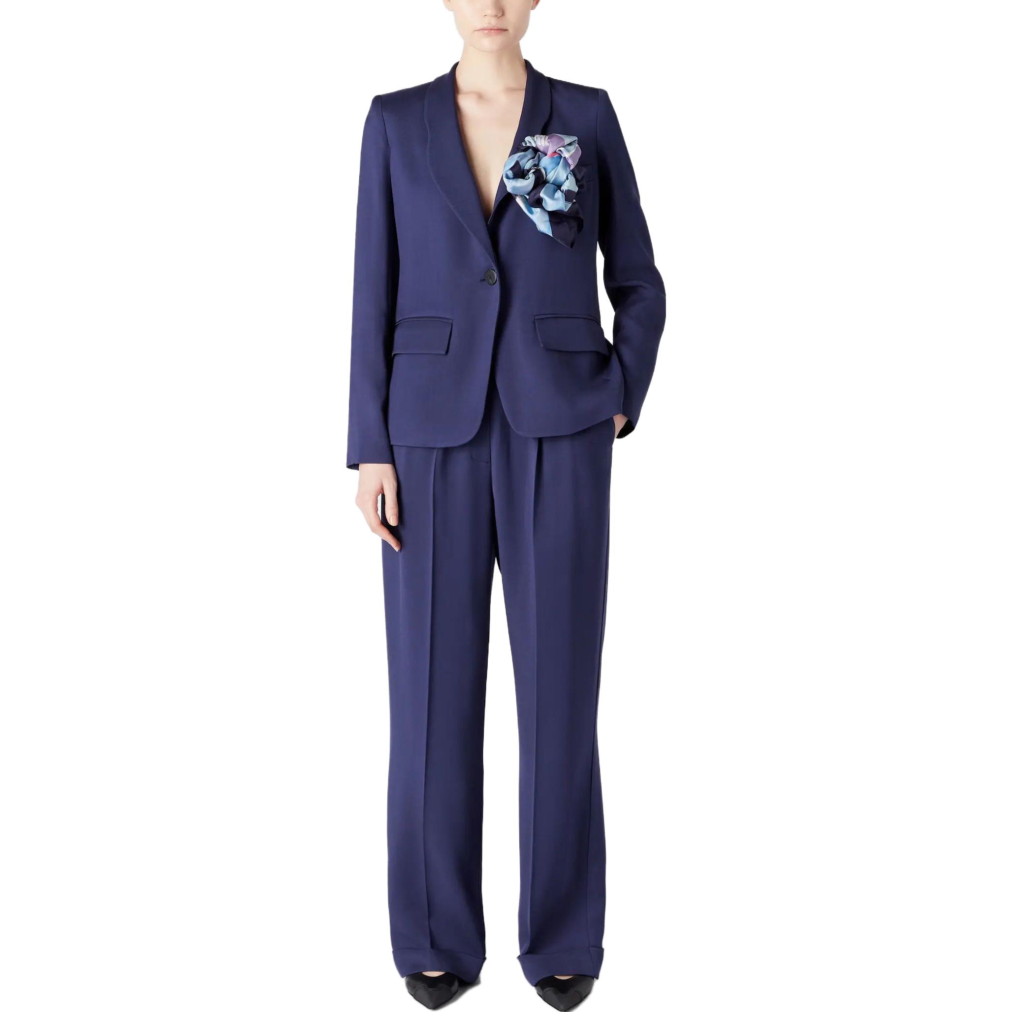(Women) Emporio Armani FW23  Solid Single-Button Blazer Jacket Blue Purple. 6R2G63-2NS9Z-0904 圖 3