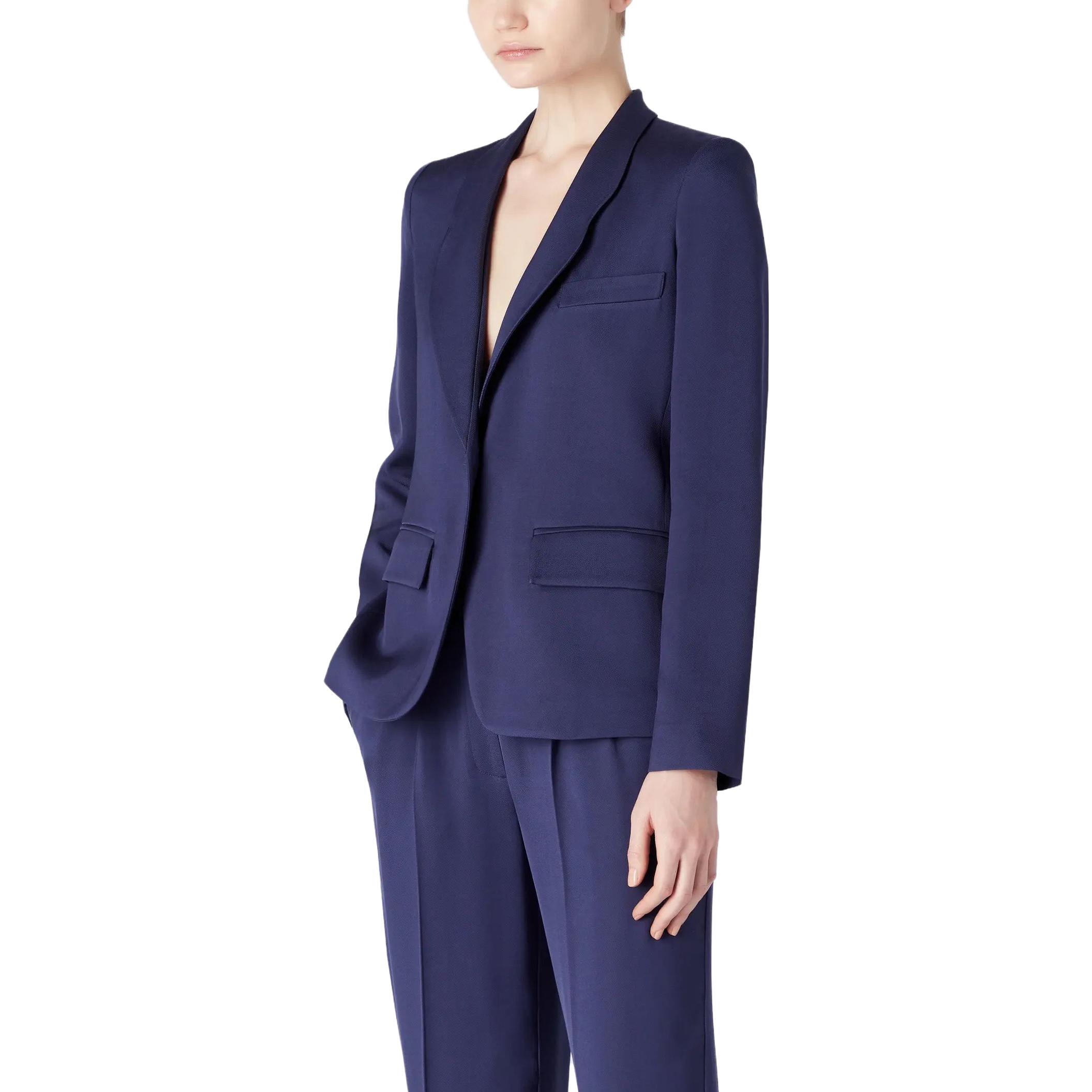 (Women) Emporio Armani FW23  Solid Single-Button Blazer Jacket Blue Purple. 6R2G63-2NS9Z-0904 圖 5