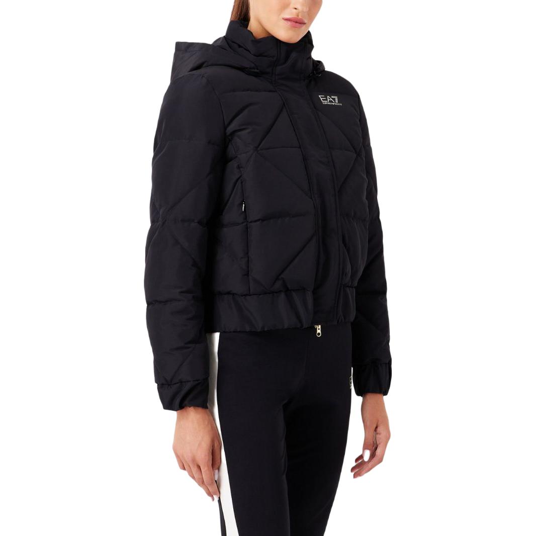 (Women) Emporio Armani FW23 EA7 Black Quilted Hoodie Jacket with Logo Print 6RTB02-TN8AZ-1200 圖 4