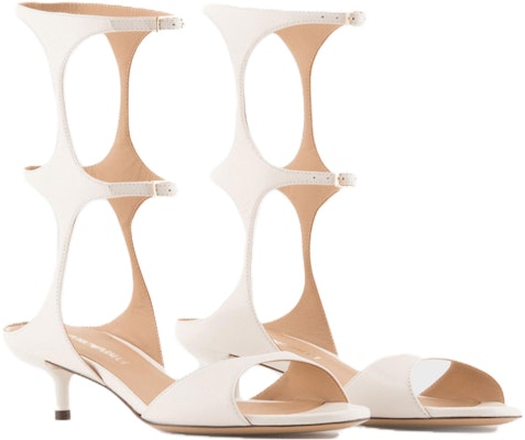 (Women) Emporio Armani Geometric Leg and Heel 'Ivory Nappa Leather Stiletto' X3P803XF271100395 Order (Women) Emporio Armani Geometric Leg and Heel 'Ivory Nappa Leather Stiletto' X3P803XF271100395