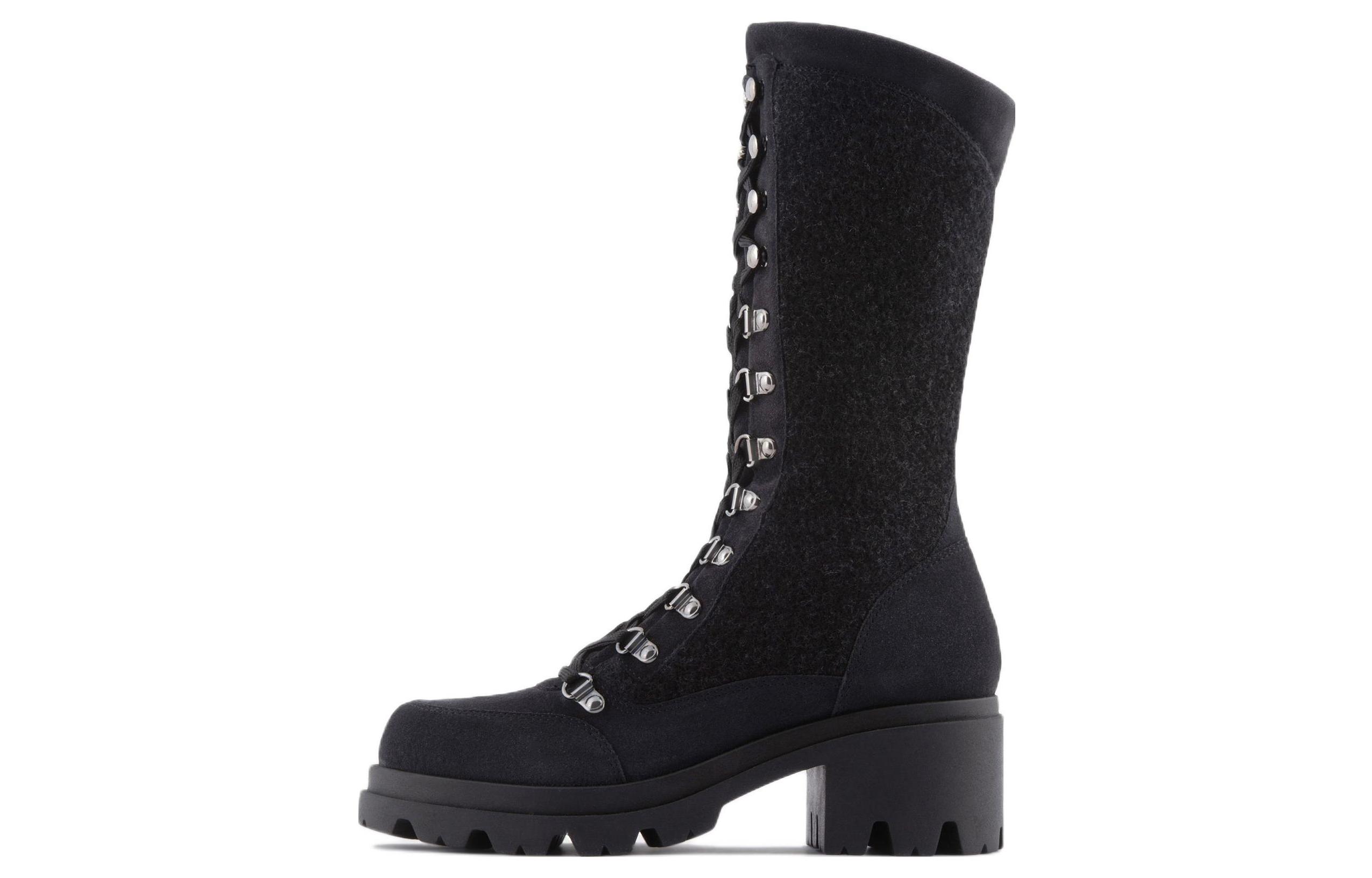 (W) Emporio Armani High-Top Sneaker Boot 'Black Leather'