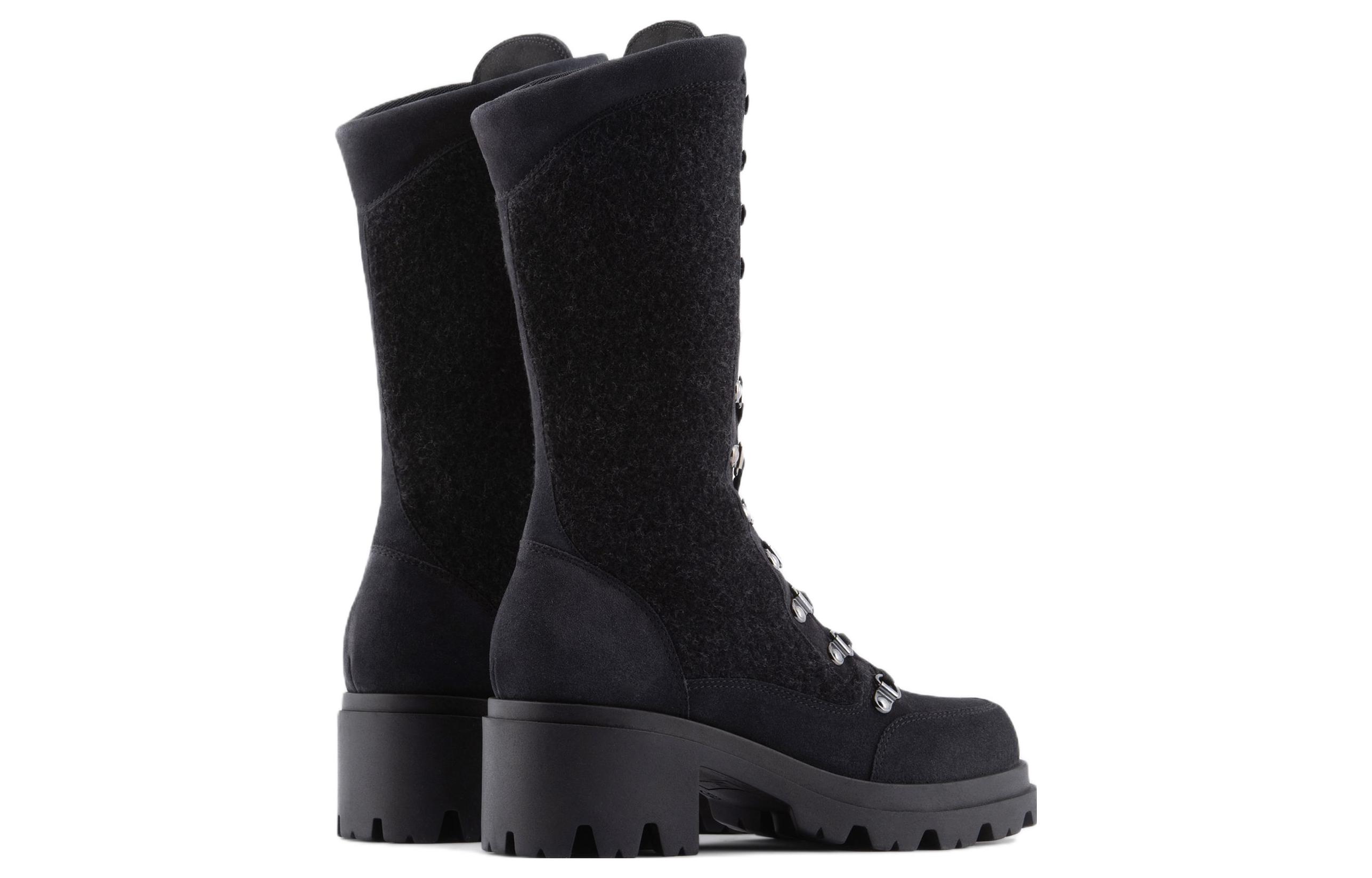 (W) Emporio Armani High-Top Sneaker Boot 'Black Leather' 圖 3