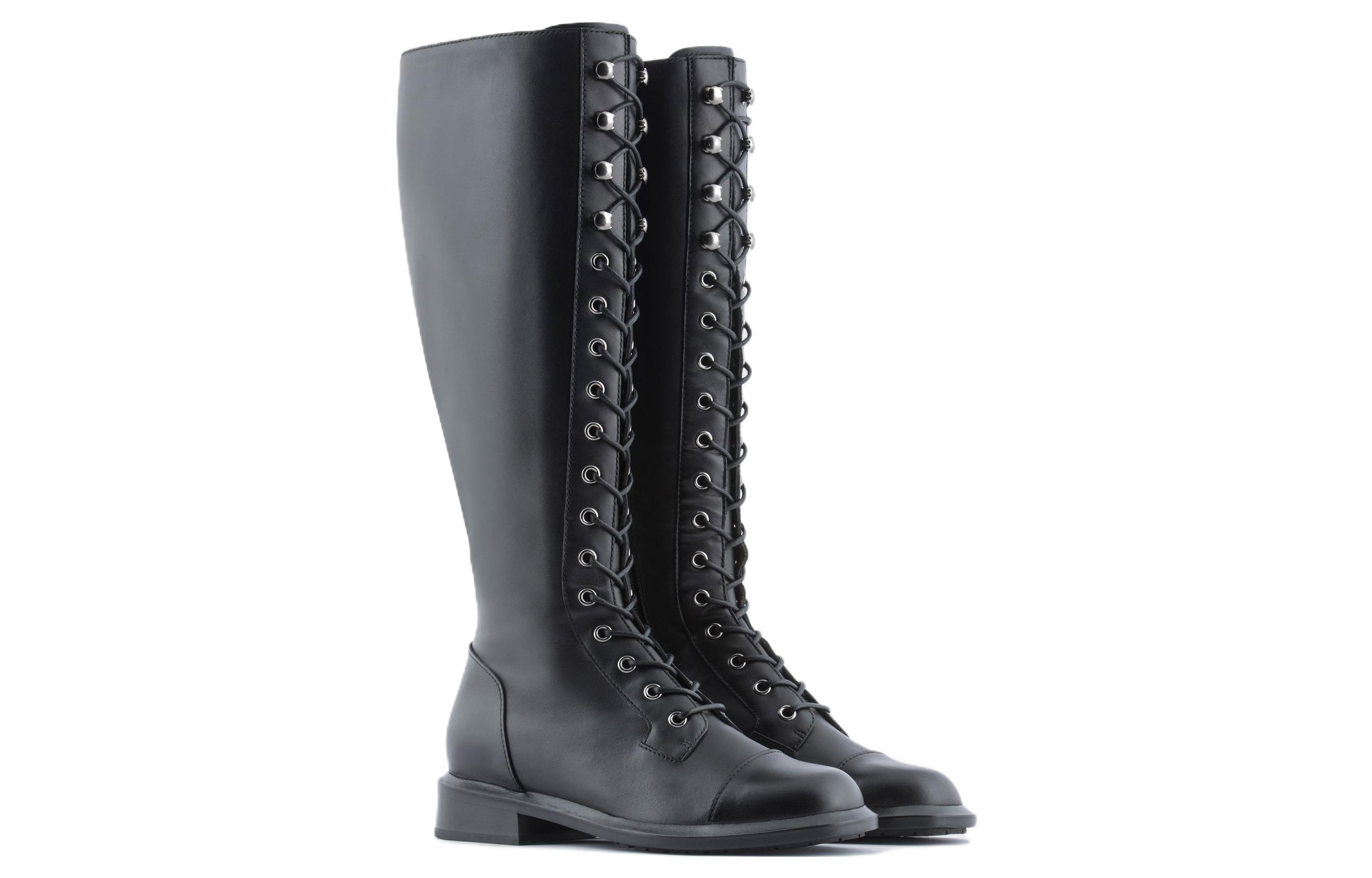 (W) Emporio Armani High-Top Zip Boot 'Black Leather' 圖 3