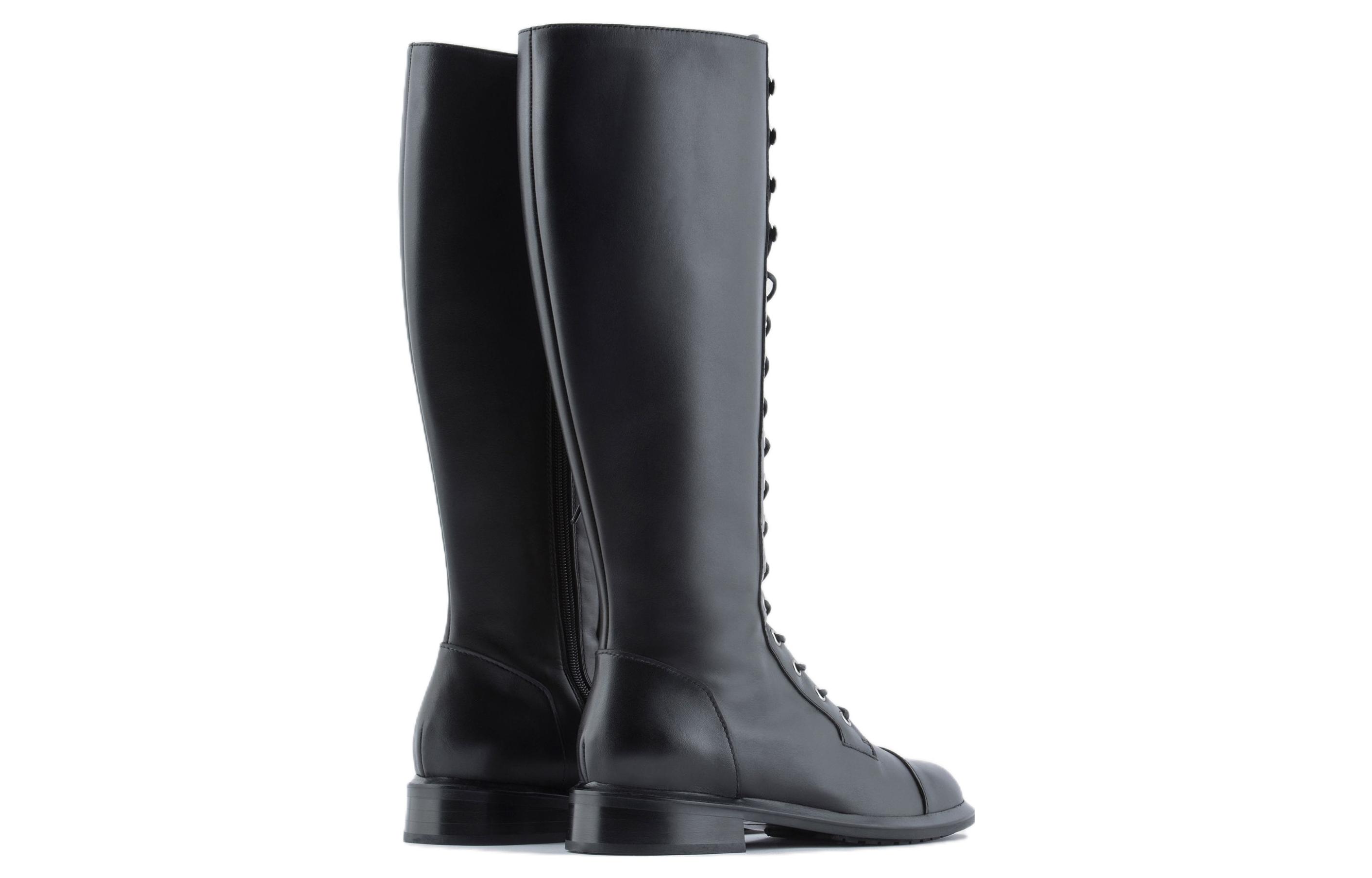 (W) Emporio Armani High-Top Zip Boot 'Black Leather' 圖 4