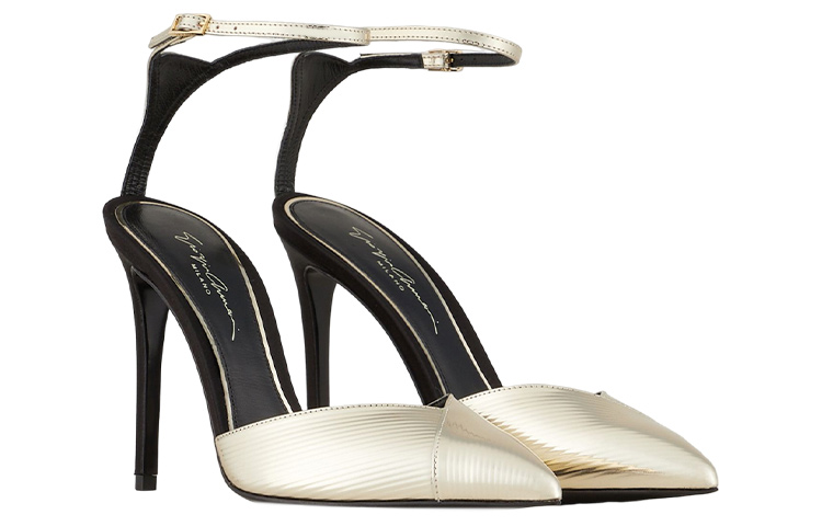 (W) Emporio Armani High Heel Pump 'Metallic Gold Stripe' 圖 3