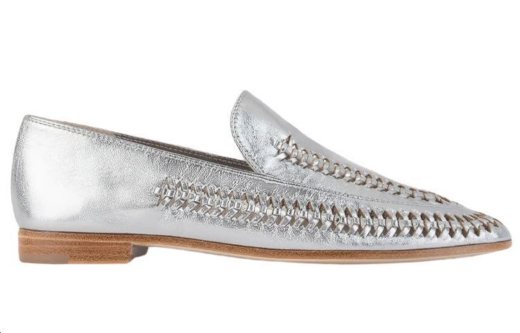 (W) Emporio Armani Lamé Nappa Leather Loafer 'Silver' 圖 2