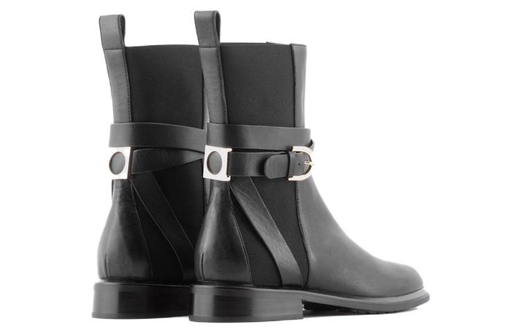 Shop (W) Bota de Tobillo de Cuero Emporio Armani 'Moda Negra en Tendencia' X3N170XN748K001