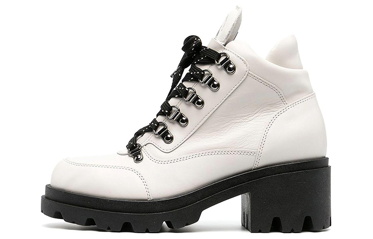 (Women) Emporio Armani Leather Ankle Boots 'White Lace-Up' X3M352XF68800395