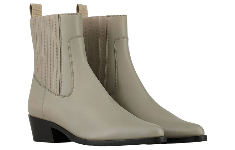 (W) Emporio Armani Leather Bootie 'Greige' 圖 2