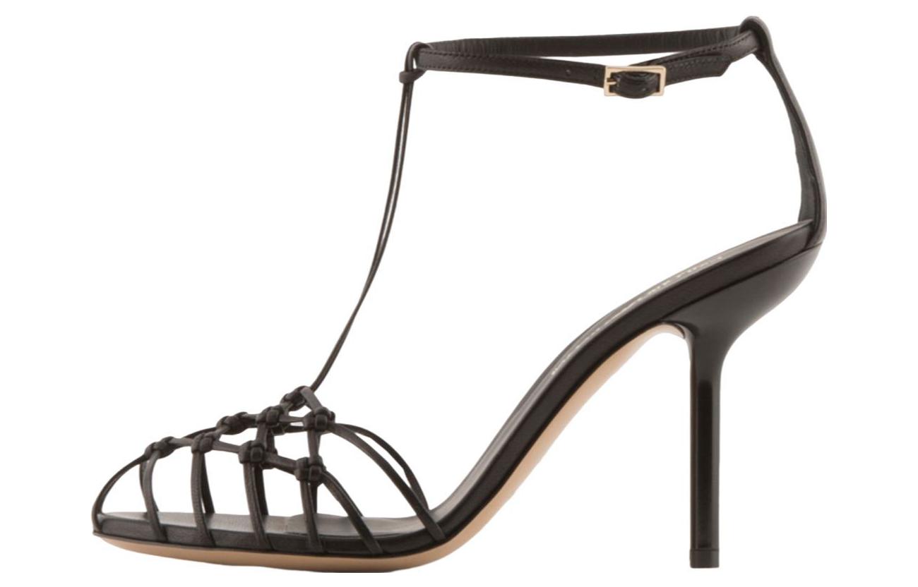 (W) Emporio Armani Leather Buckle 'Black Stiletto'